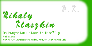 mihaly klaszkin business card